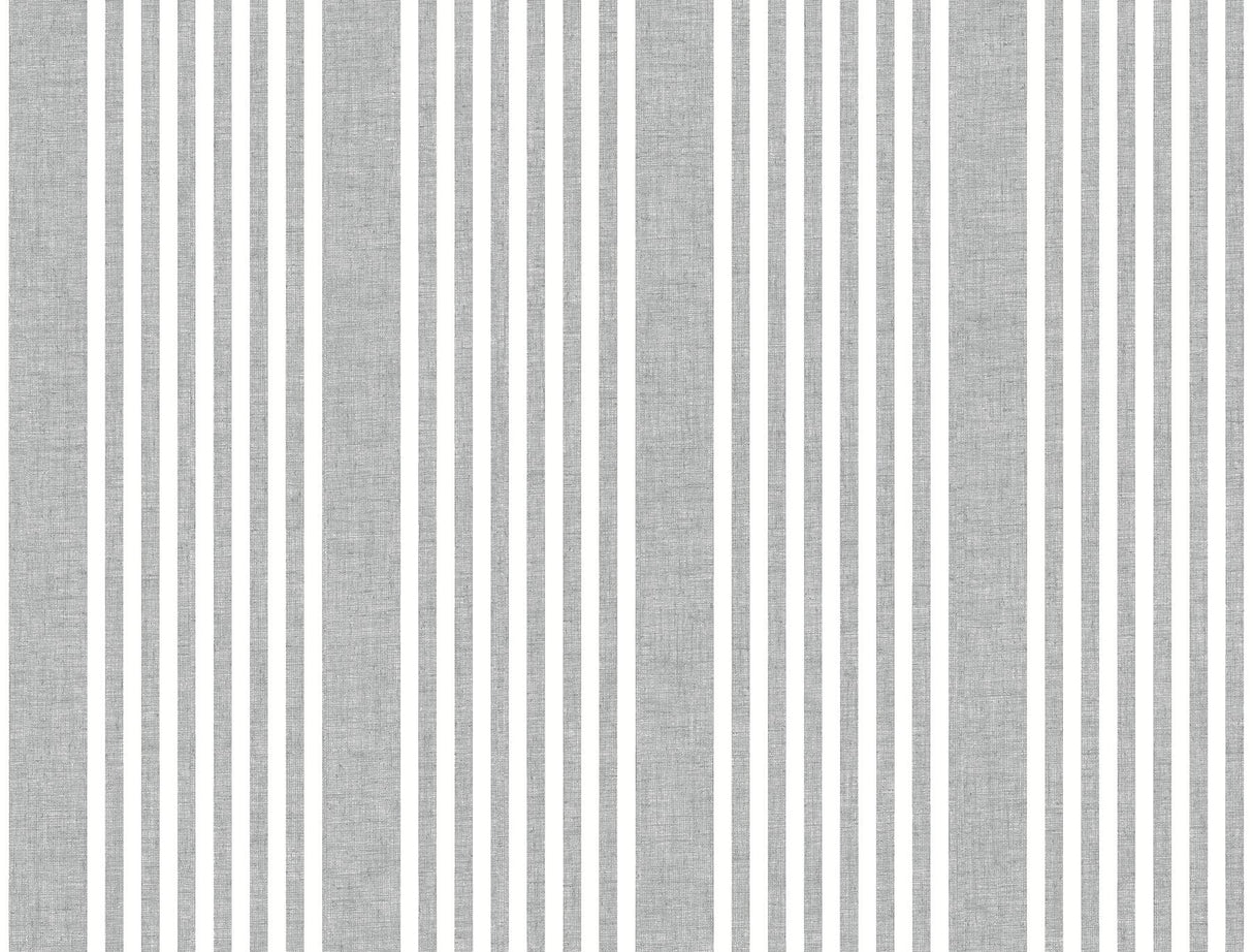 Magnolia Home French Linen Stripe Charcoal Wallpaper