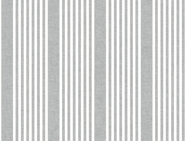 Magnolia Home French Linen Stripe Charcoal Wallpaper