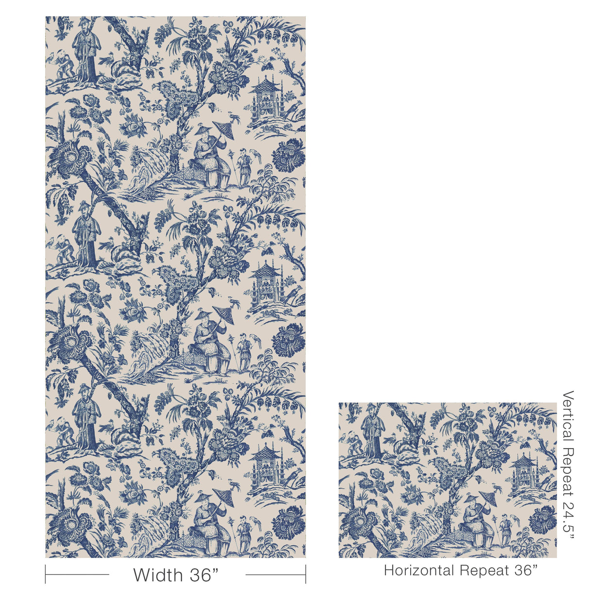 Brunschwig & Fils MARCEL NAVY Wallpaper