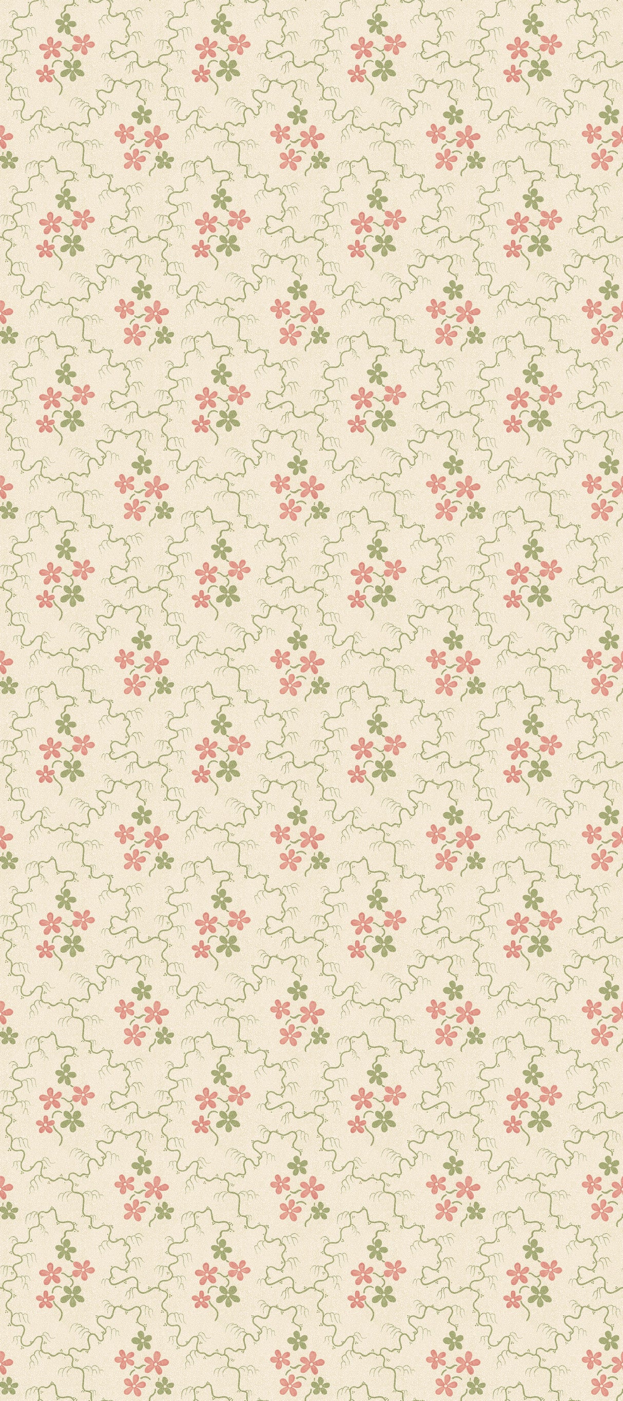 G P & J Baker POSY GREEN/RED Wallpaper