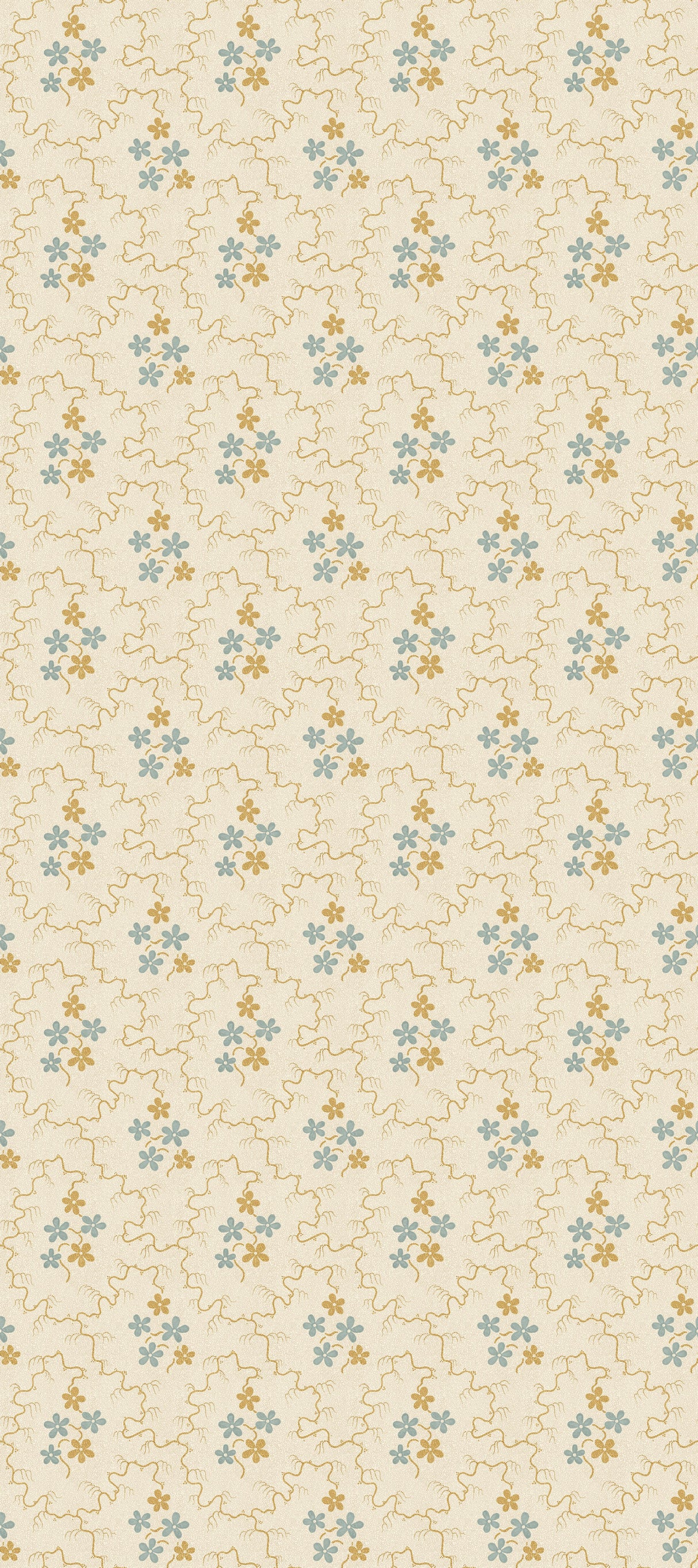 G P & J Baker POSY OCHRE/BLUE Wallpaper