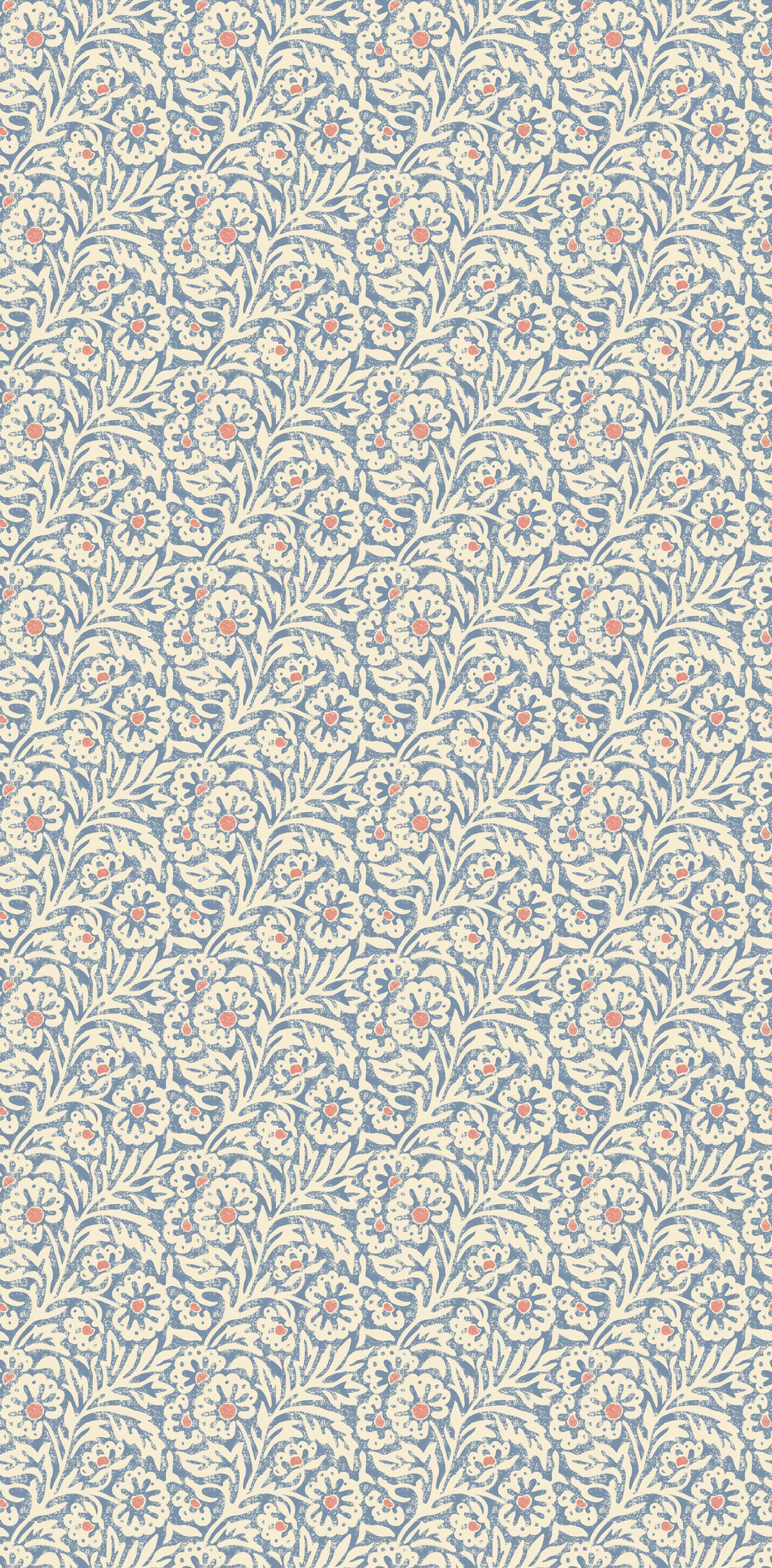 G P & J Baker FLOWER PATCH BLUE Wallpaper