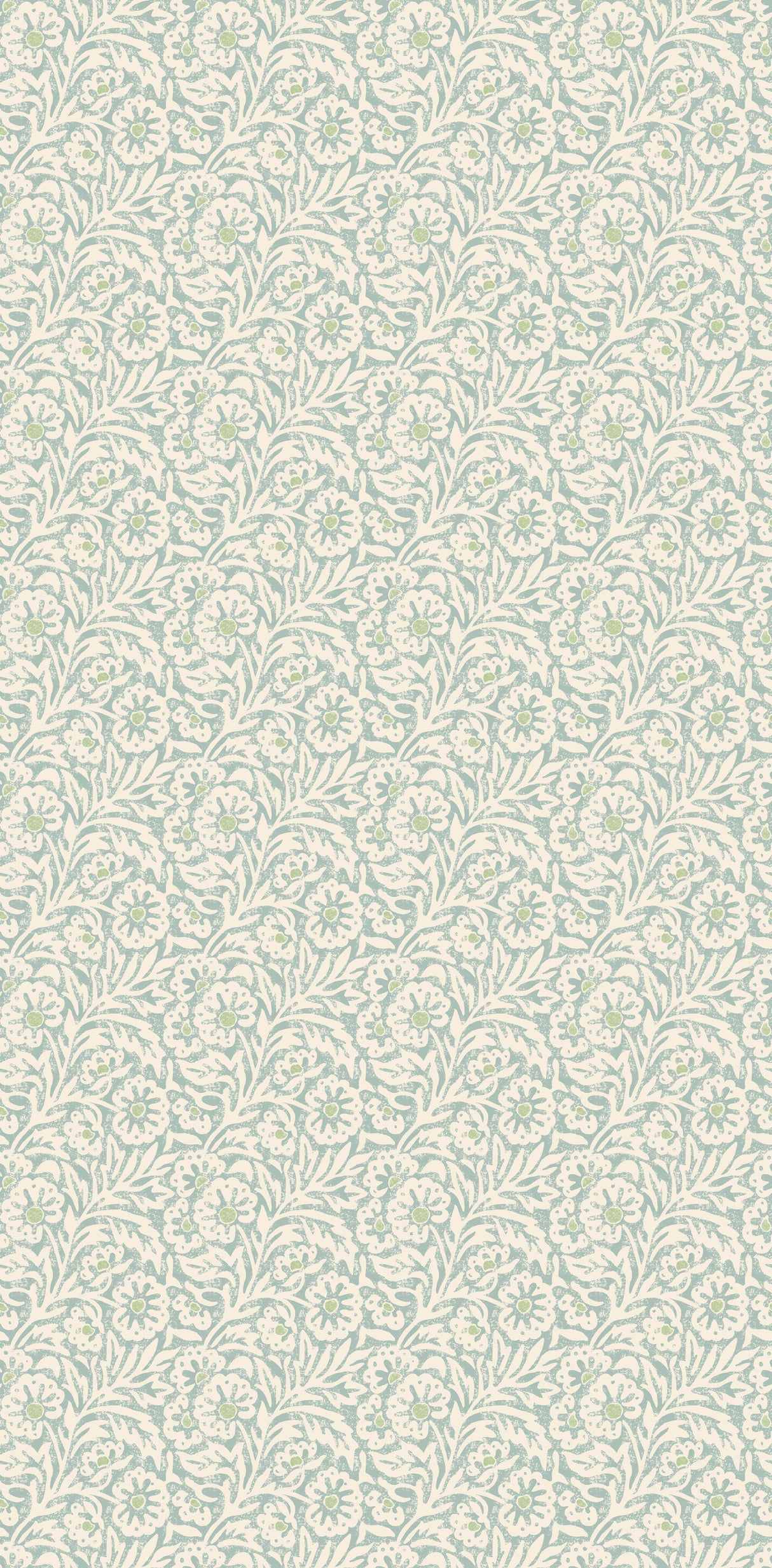 G P & J Baker FLOWER PATCH AQUA Wallpaper