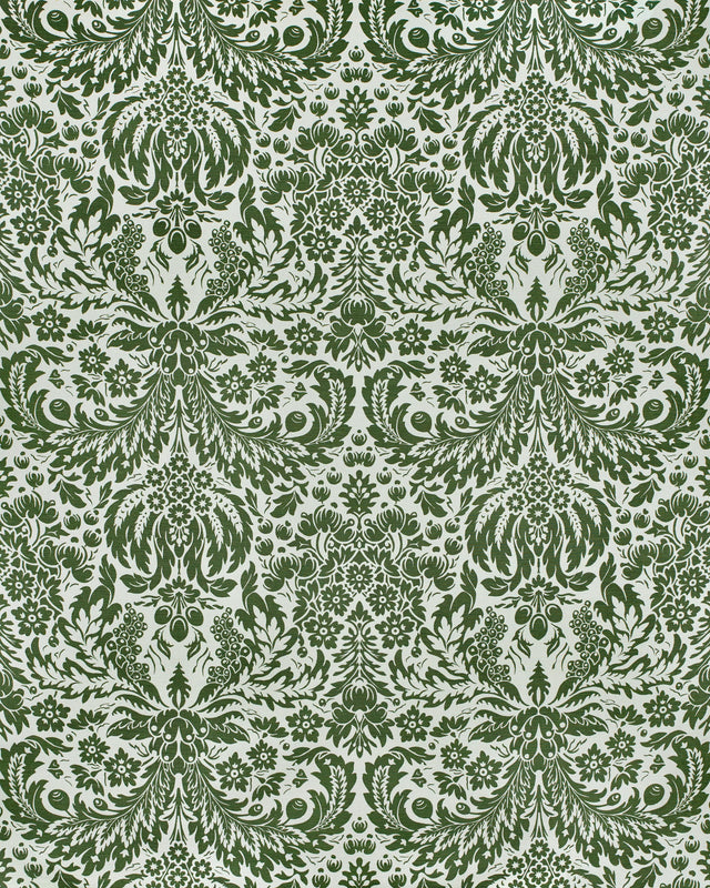 Lee Jofa DAMASK WP DARK GREEN Wallpaper