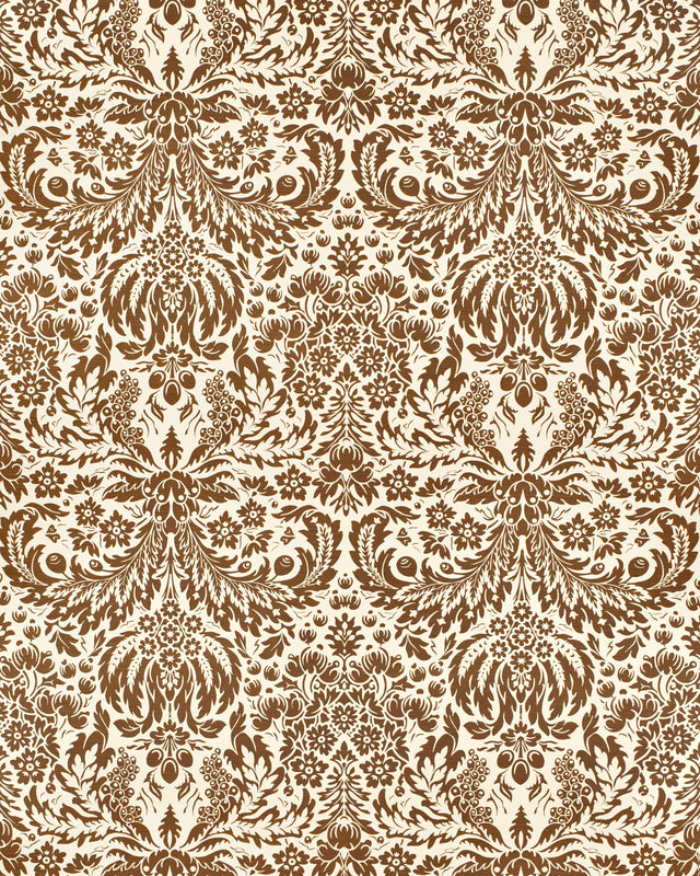 Lee Jofa DAMASK WP BROWN Wallpaper