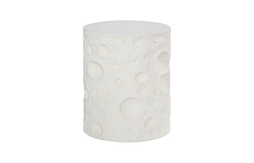 Phillips Collection Crater White Stone Side Table