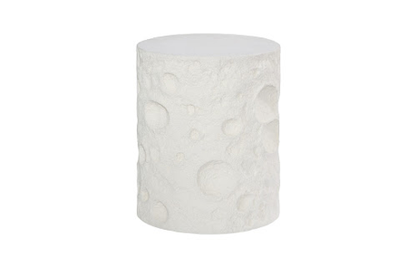Phillips Collection Crater White Stone Side Table