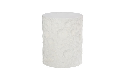 Phillips Collection Crater White Stone Side Table