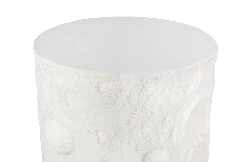 Phillips Collection Crater White Stone Side Table