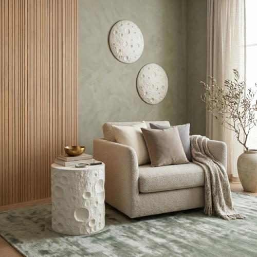 Phillips Collection Crater , 22" White Stone Wall Art