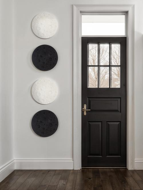 Phillips Collection Crater , 22" Black Stone Wall Art