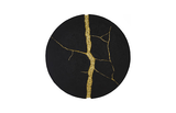 Phillips Collection Rift Wall Tile, Circle Matte Black Gold Leaf Wall Art