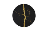 Phillips Collection Rift Wall Tile, Circle Matte Black Gold Leaf Wall Art