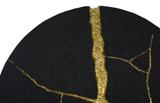 Phillips Collection Rift Wall Tile, Circle Matte Black Gold Leaf Wall Art