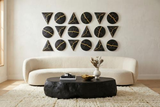 Phillips Collection Rift Wall Tile, Circle Matte Black Gold Leaf Wall Art
