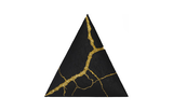 Phillips Collection Rift Wall Tile, Triangle Matte Black Gold Leaf Wall Art