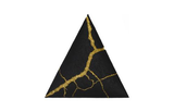 Phillips Collection Rift Wall Tile, Triangle Matte Black Gold Leaf Wall Art