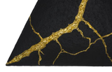 Phillips Collection Rift Wall Tile, Triangle Matte Black Gold Leaf Wall Art