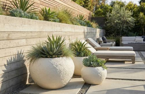 Phillips Collection Aera , Wide Off White Medium Planter