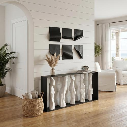 Phillips Collection Cast Women Metal Framed Roman Stone Console