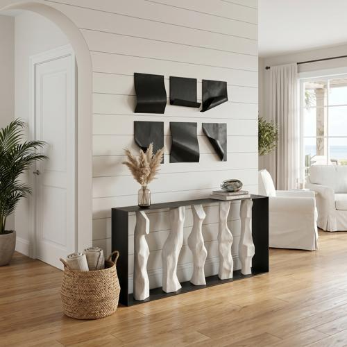 Phillips Collection Cast Women Metal Framed Roman Stone Console