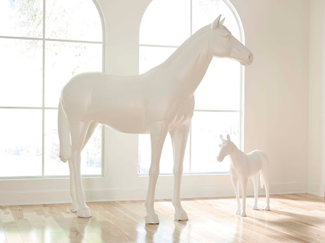 Phillips Collection Horse Sculpture Standing Glossy White Accent