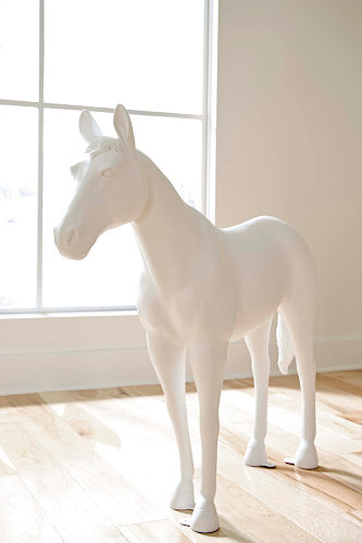 Phillips Collection Horse Sculpture Standing Glossy White Accent