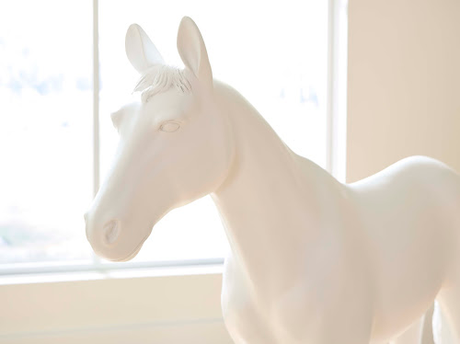 Phillips Collection Horse Sculpture Standing Glossy White Accent