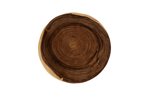 Phillips Collection Floating Round  With Acrylic Legs, Natural Brown Coffee Table