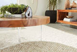Phillips Collection Floating Round  With Acrylic Legs, Natural Brown Coffee Table