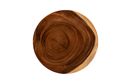 Phillips Collection Floating Round Coffee Table With Acrylic Legs, Natural Brown Side Table