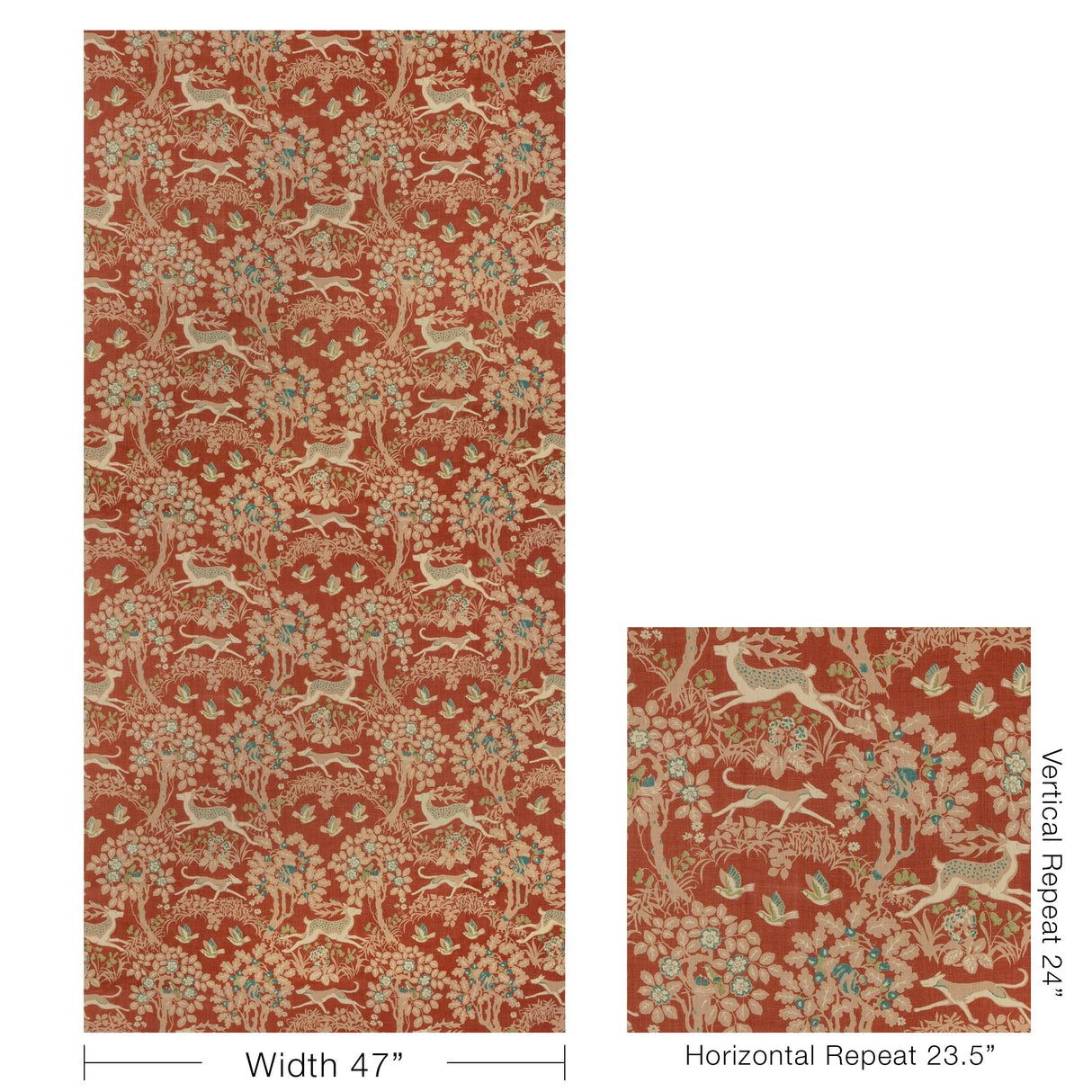 Lee Jofa MILLE FLEUR PRINT BRICK Fabric