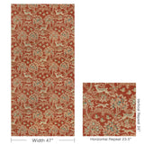 Lee Jofa MILLE FLEUR PRINT BRICK Fabric