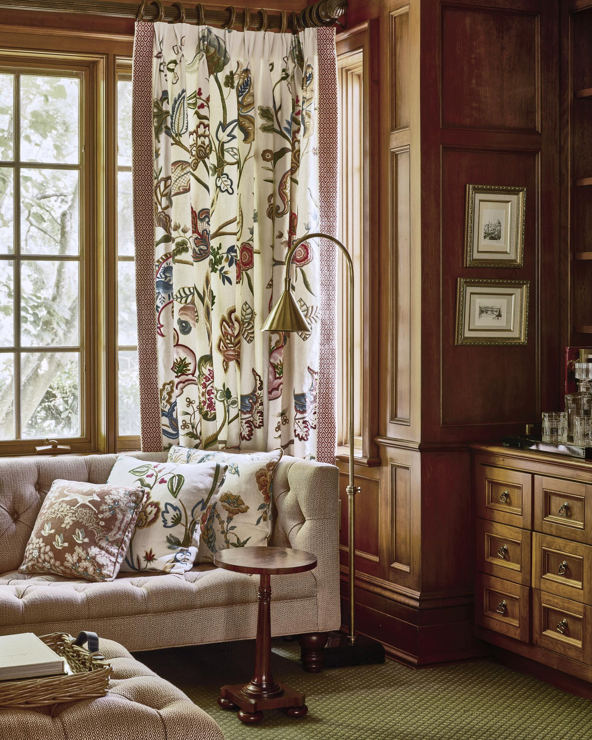 Lee Jofa MILLE FLEUR PRINT BRICK Fabric