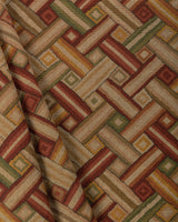 Lee Jofa STRAPWORK PRINT BRICK/GOLD Fabric