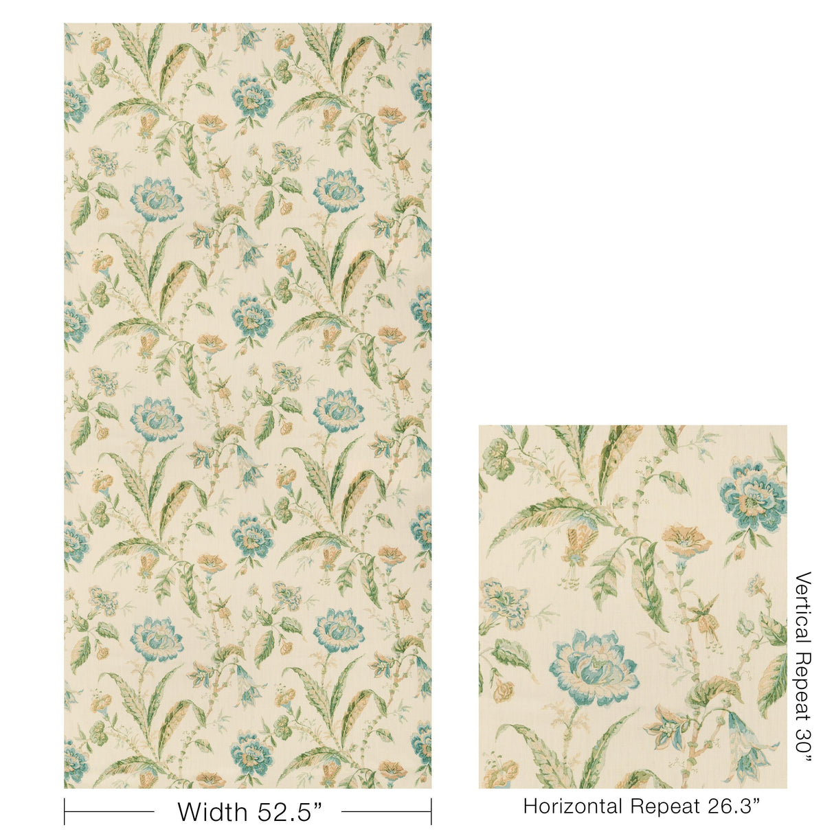 Lee Jofa ROSEMONT PRINT AQUA Fabric