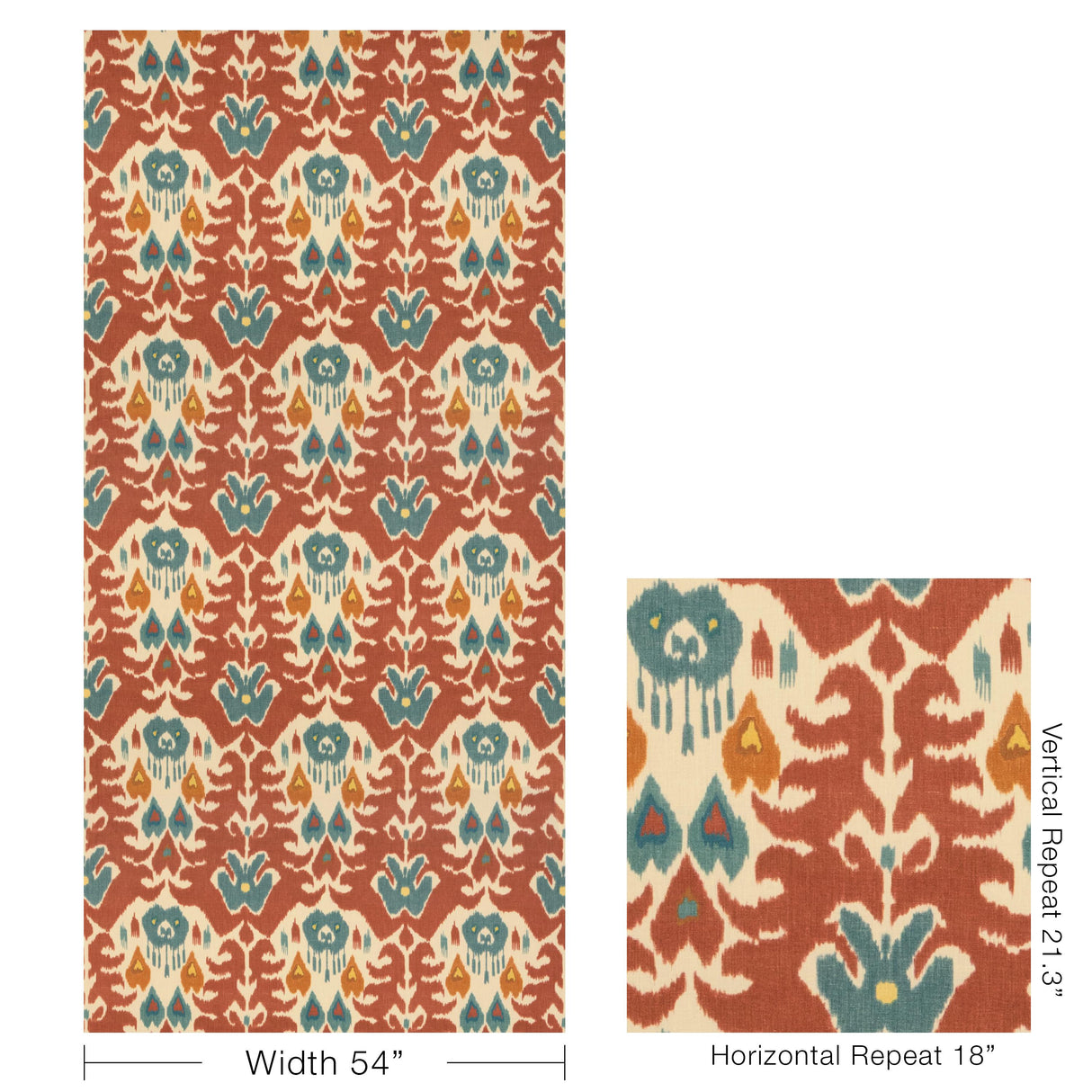 Lee Jofa MARCO POLO II BRICK/TEAL Fabric