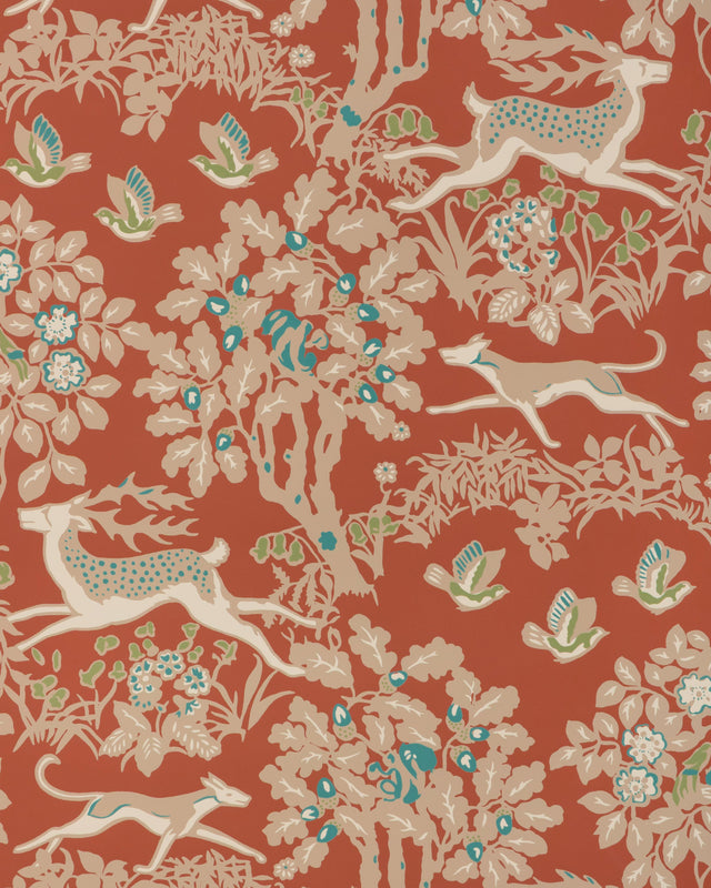 Lee Jofa MILLE FLEUR WP BRICK Wallpaper
