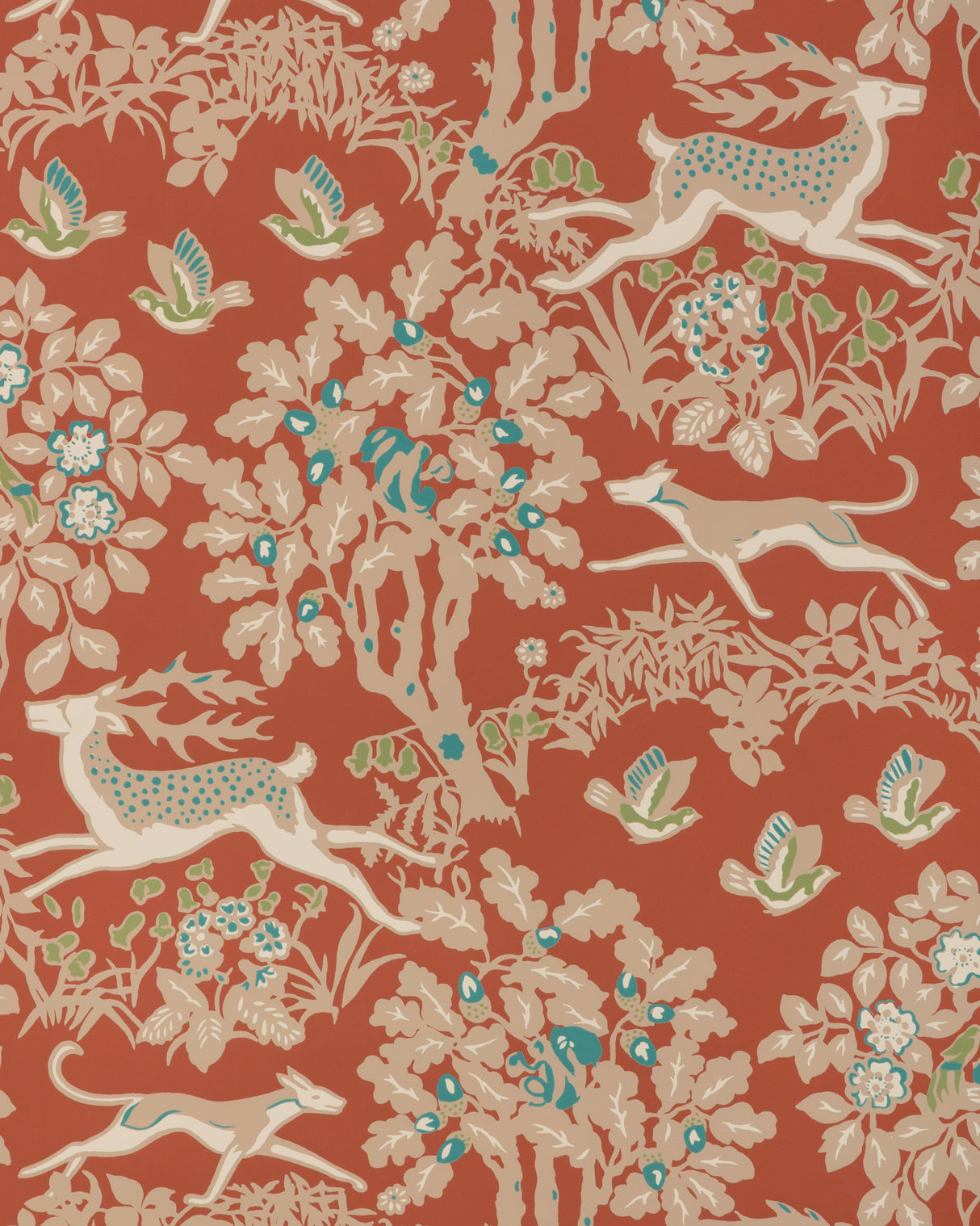 Lee Jofa MILLE FLEUR WP BRICK Wallpaper