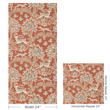 Lee Jofa MILLE FLEUR WP BRICK Wallpaper