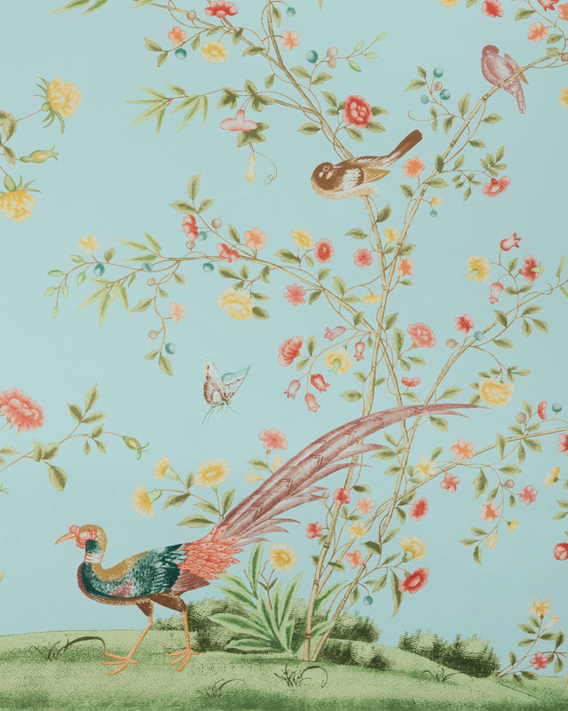 Lee Jofa WHITLEY HALL WP PNL AQUA Wallpaper