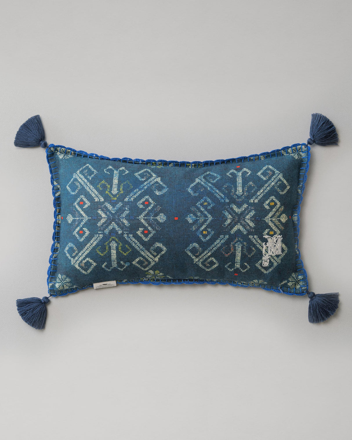 MindTheGap ROOTS Blue, Taupe Pillow