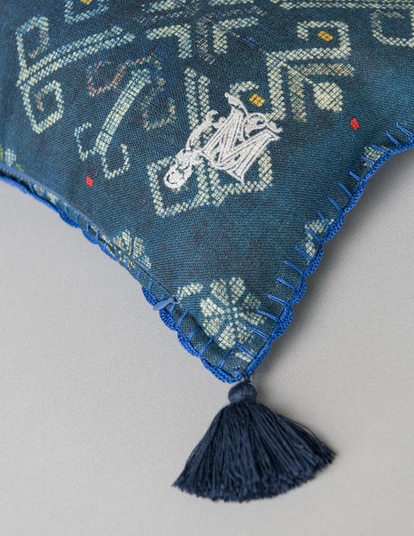 MindTheGap ROOTS Blue, Taupe Pillow