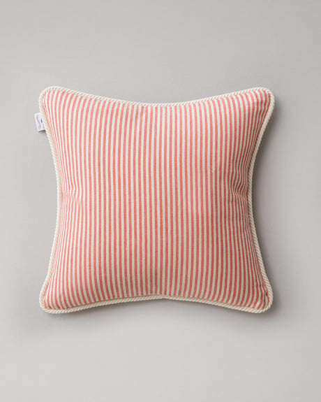 MindTheGap RHUBARB Stripe Red, White Pillow