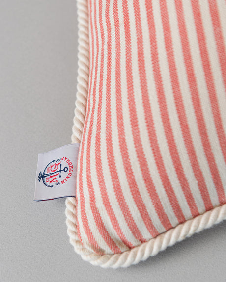 MindTheGap RHUBARB Stripe Red, White Pillow