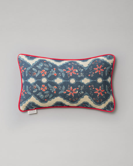 MindTheGap PHOENICIA BATIK Indigo, Red, Taupe Pillow