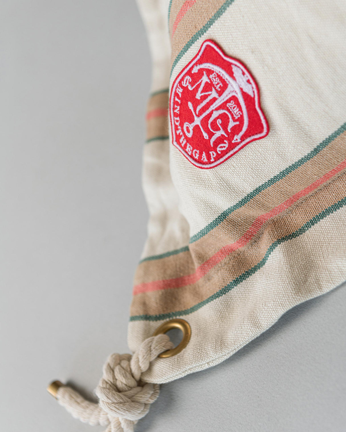 MindTheGap HERINA Stripe Brown, Green, White Pillow