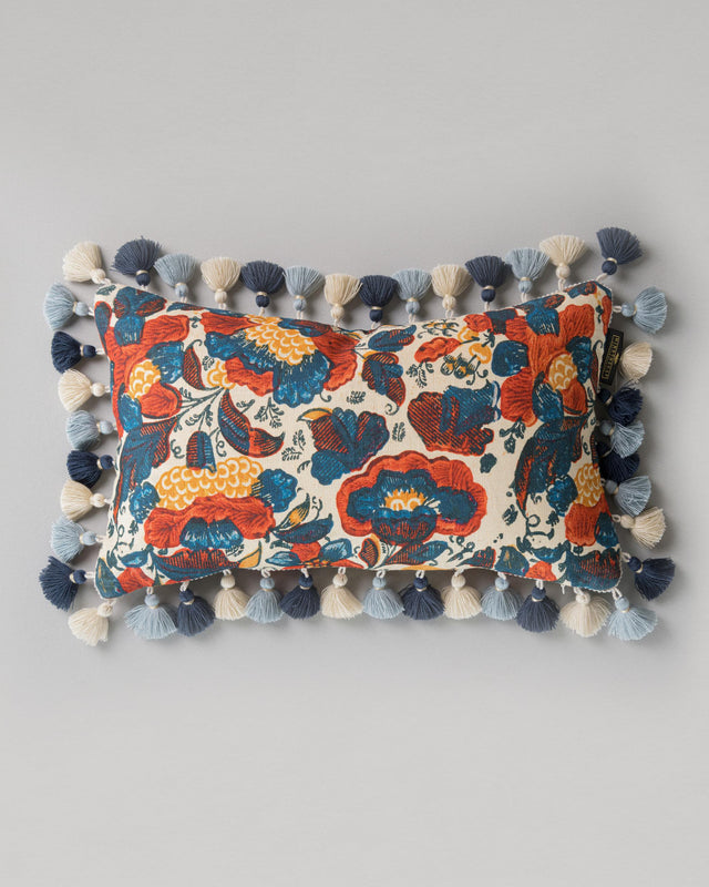 MindTheGap REMONDINI FLORAL Blue, Red, Taupe, Yellow Pillow
