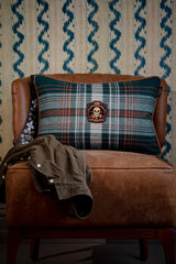 MindTheGap MONTEREY PLAID Green Green, Taupe, Yellow Pillow
