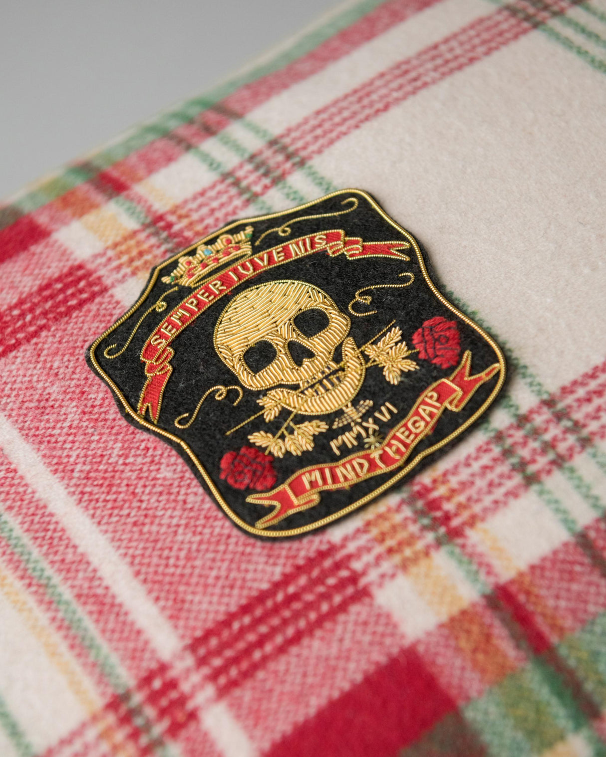 MindTheGap SULLIVAN PLAID Green, Red, Taupe, Yellow Pillow